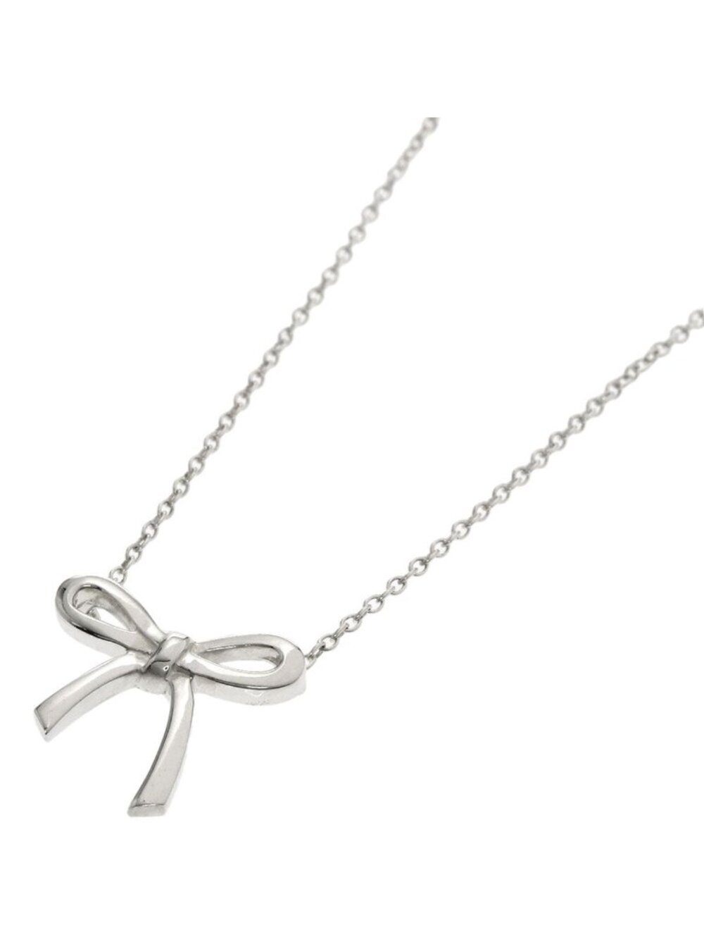 Tiffany & Co Bow Ribbon Necklace Silver